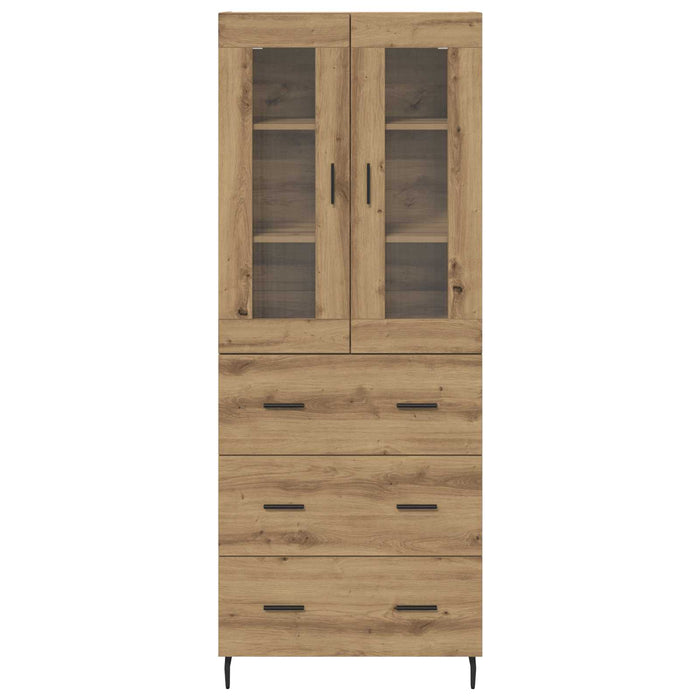 Bufet 2 pcs Stejar Artizanal Lemn Stratificat și Sticlă - WALTI WALTI