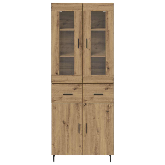 Bufet 2 pcs Stejar Artizanal Lemn Stratificat și Sticlă - WALTI WALTI
