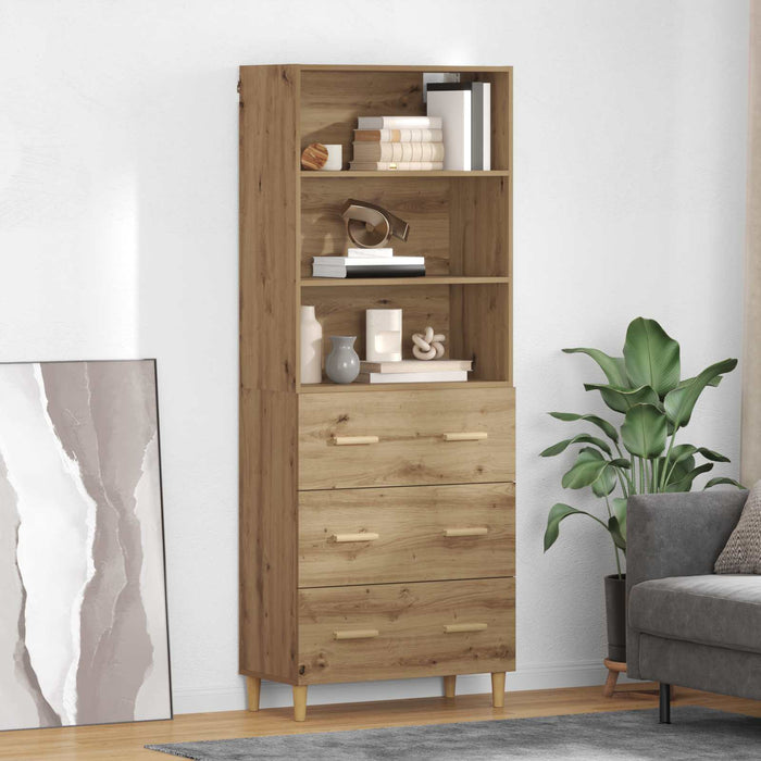 Bufet Stejar Artizanal 69,5 x 32,5 x 180 cm Lemn compozit - WALTI WALTI