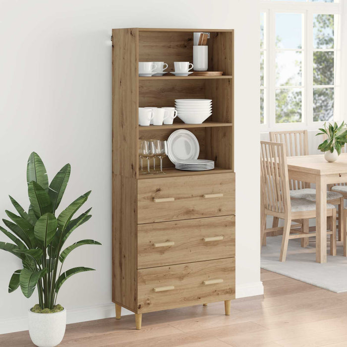Bufet Stejar Artizanal 69,5 x 32,5 x 180 cm Lemn compozit - WALTI WALTI