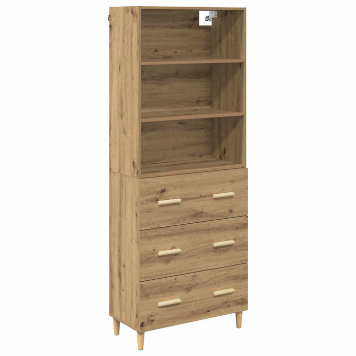 Bufet Stejar Artizanal 69,5 x 32,5 x 180 cm Lemn compozit - WALTI WALTI