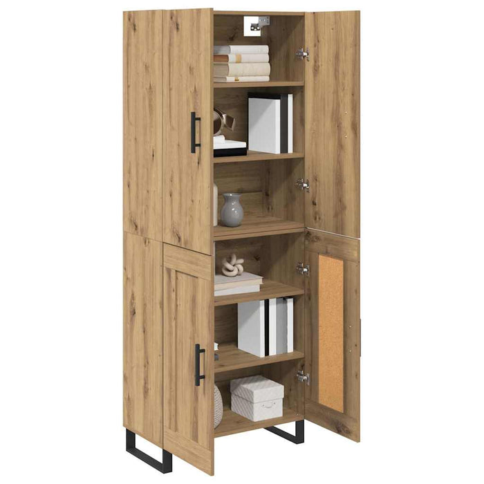 Bufet 2 pcs Stejar Artizanal Lemn Stratificat și Sticlă - WALTI WALTI