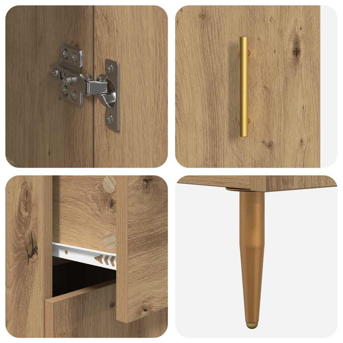 Bufet cu sertar 2 pcs Stejar Artizanal Lemn compozit - WALTI WALTI