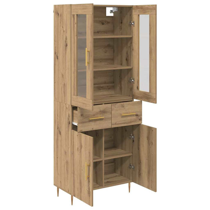 Bufet cu sertar 2 pcs Stejar Artizanal Lemn compozit - WALTI WALTI