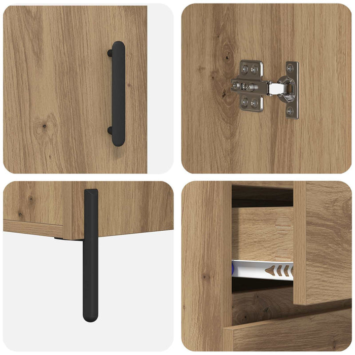 Bufet Stejar Artizanal 69,5 x 32,5 x 180 cm Lemn compozit - WALTI WALTI