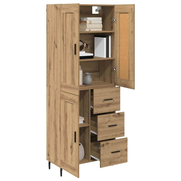 Bufet cu sertar 2 pcs Stejar Artizanal Lemn compozit - WALTI WALTI