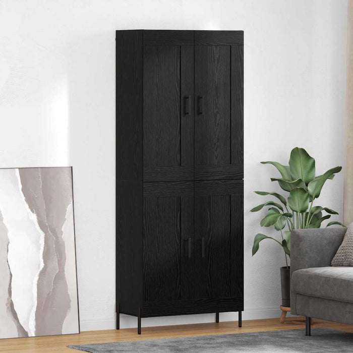 Bufet 2 pcs Stejar Negru 69,5 x 34 x 180 cm Lemn compozit - WALTI WALTI