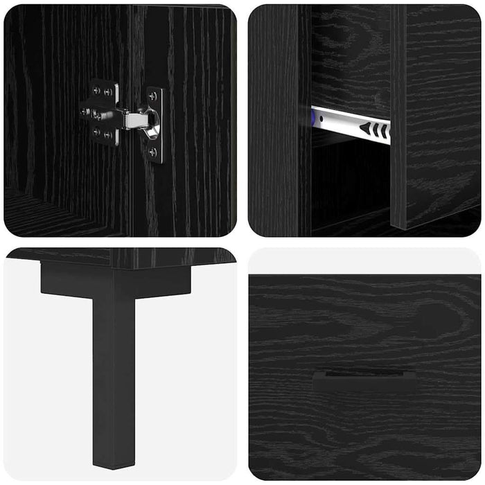 Bufet cu sertar Stejar Negru 34,5 x 34 x 180 cm Lemn compozit - WALTI WALTI