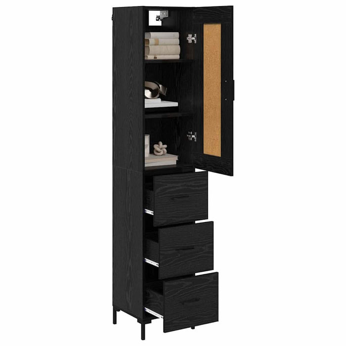 Bufet cu sertar Stejar Negru 34,5 x 34 x 180 cm Lemn compozit - WALTI WALTI