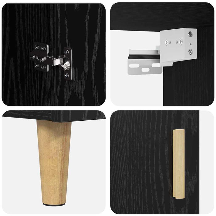 Bufet 2 pcs Stejar Negru 69,5 x 34 x 180 cm Lemn compozit - WALTI WALTI