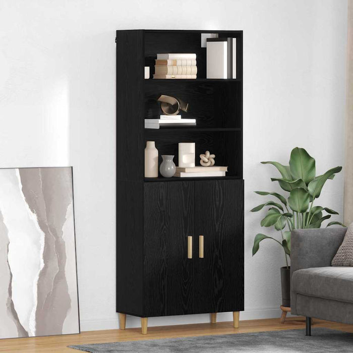 Bufet 2 pcs Stejar Negru 69,5 x 34 x 180 cm Lemn compozit - WALTI WALTI