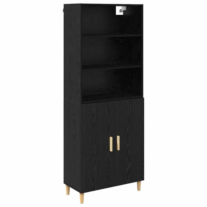 Bufet 2 pcs Stejar Negru 69,5 x 34 x 180 cm Lemn compozit - WALTI WALTI