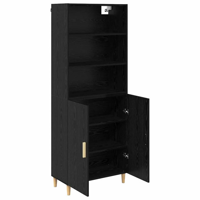 Bufet 2 pcs Stejar Negru 69,5 x 34 x 180 cm Lemn compozit - WALTI WALTI