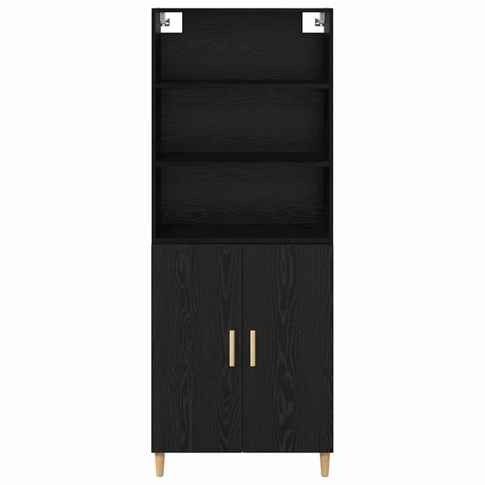 Bufet 2 pcs Stejar Negru 69,5 x 34 x 180 cm Lemn compozit - WALTI WALTI