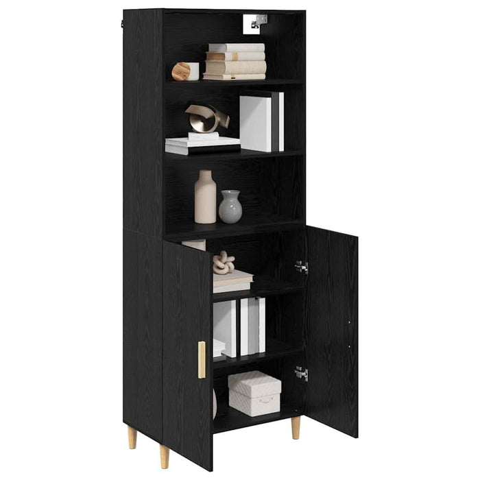 Bufet 2 pcs Stejar Negru 69,5 x 34 x 180 cm Lemn compozit - WALTI WALTI