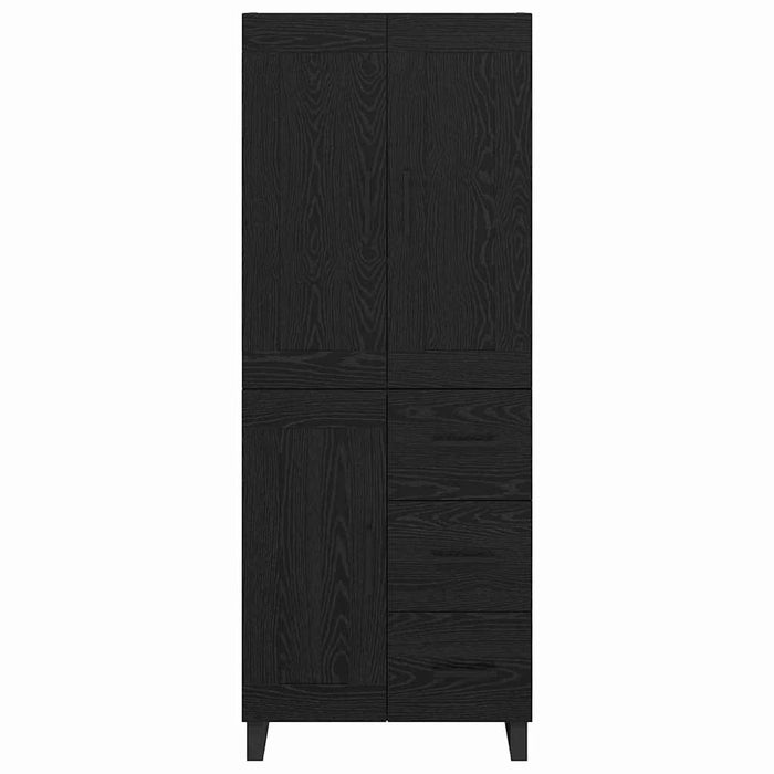 Bufet Pe perete cu sertar 2 pcs Stejar Negru Lemn compozit - WALTI WALTI