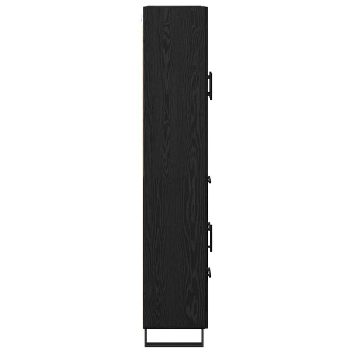 Bufet Pe perete cu sertar 2 pcs Stejar Negru Lemn compozit - WALTI WALTI