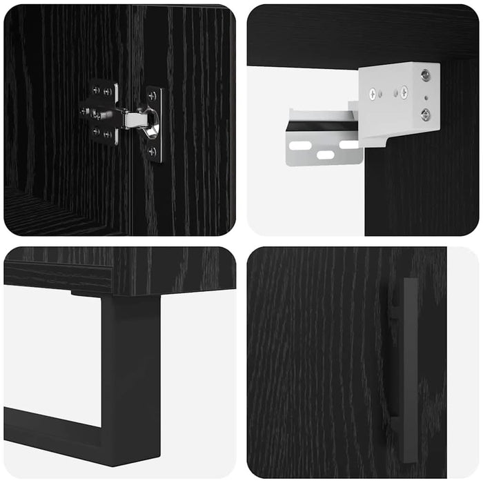 Bufet Stejar Negru 34,5 x 34 x 180 cm Lemn compozit - WALTI WALTI