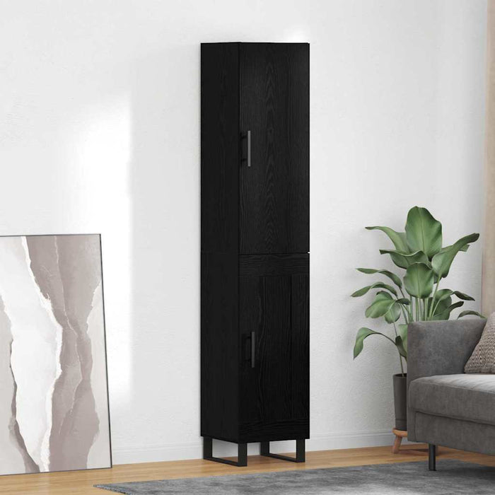 Bufet Stejar Negru 34,5 x 34 x 180 cm Lemn compozit - WALTI WALTI