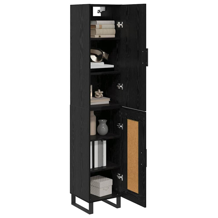 Bufet Stejar Negru 34,5 x 34 x 180 cm Lemn compozit - WALTI WALTI