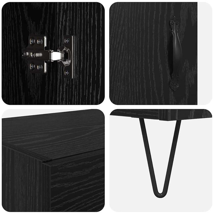 Bufet Stejar Negru 69,5 x 34 x 180 cm Lemn compozit - WALTI WALTI