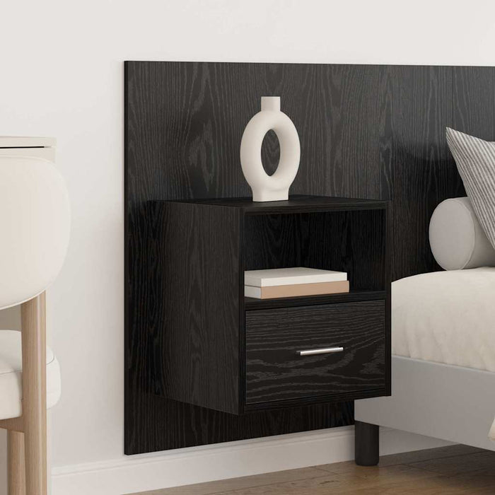 Tăblie cu Noptieră cu sertar 3 pcs Stejar Negru Lemn compozit - WALTI WALTI