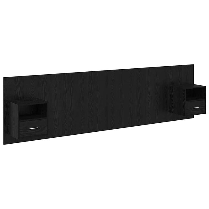 Tăblie cu Noptieră cu sertar 3 pcs Stejar Negru Lemn compozit - WALTI WALTI