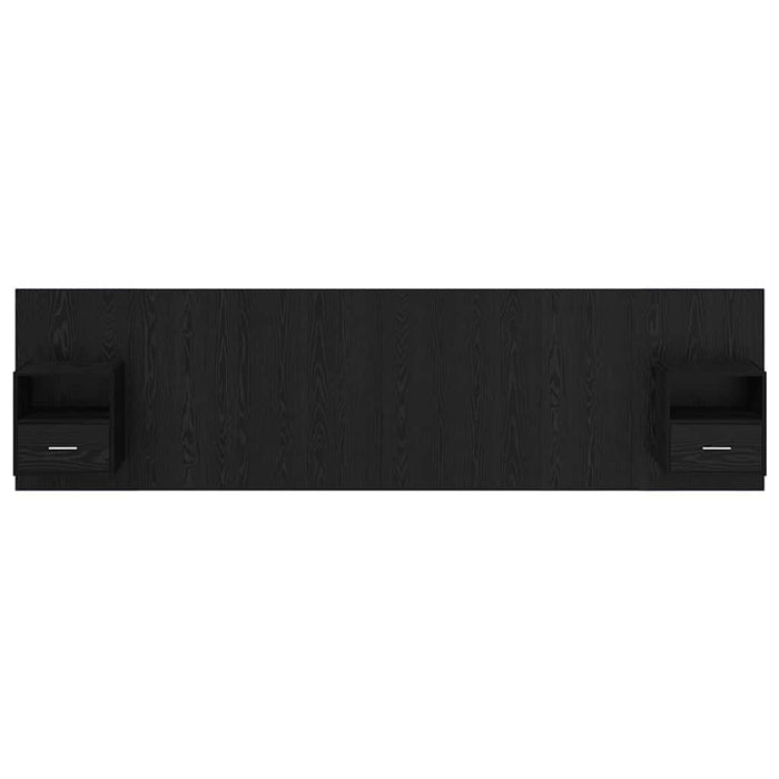 Tăblie cu Noptieră cu sertar 3 pcs Stejar Negru Lemn compozit - WALTI WALTI