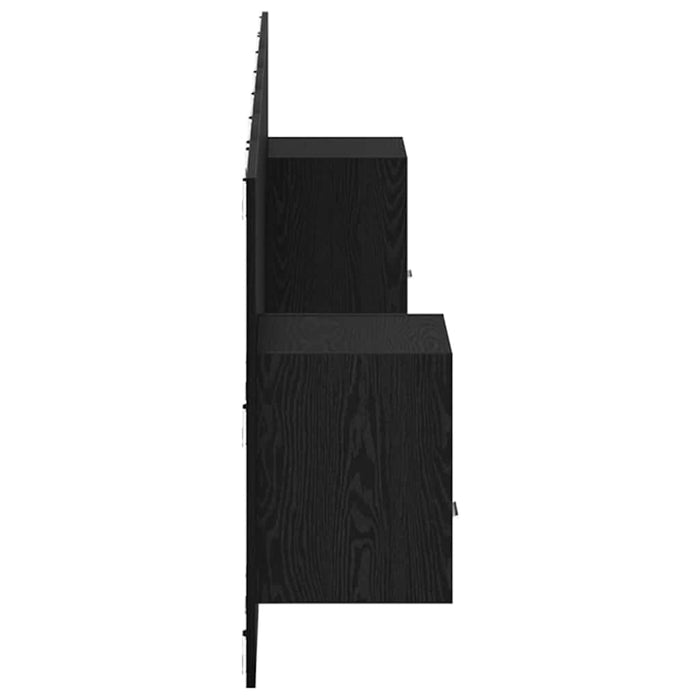 Tăblie cu Noptieră cu sertar 3 pcs Stejar Negru Lemn compozit - WALTI WALTI