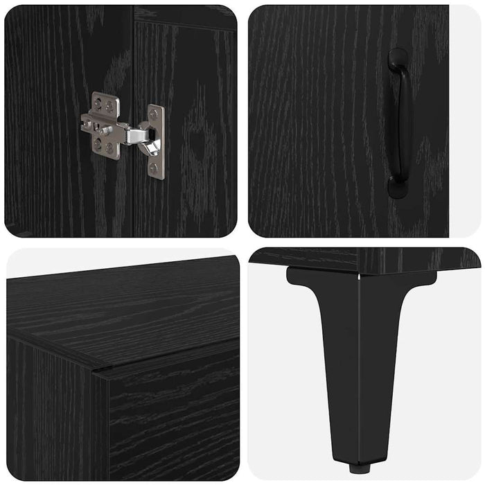 Bufet Pe perete Stejar Negru 69,5 x 34 x 180 cm Lemn compozit - WALTI WALTI