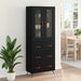 Cabinet înalt cu raft 2 pcs Stejar Negru Lemn compozit - WALTI WALTI