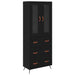 Cabinet înalt cu raft 2 pcs Stejar Negru Lemn compozit - WALTI WALTI