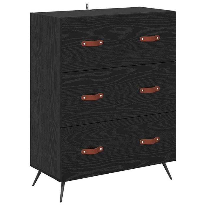 Cabinet înalt cu raft 2 pcs Stejar Negru Lemn compozit - WALTI WALTI