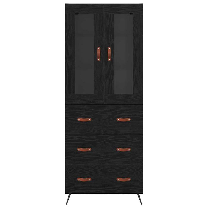 Cabinet înalt cu raft 2 pcs Stejar Negru Lemn compozit - WALTI WALTI