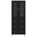 Cabinet înalt cu raft 2 pcs Stejar Negru Lemn compozit - WALTI WALTI