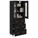 Cabinet înalt cu raft 2 pcs Stejar Negru Lemn compozit - WALTI WALTI