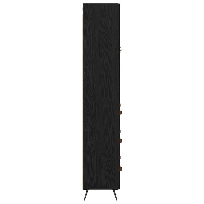 Cabinet înalt cu raft 2 pcs Stejar Negru Lemn compozit - WALTI WALTI
