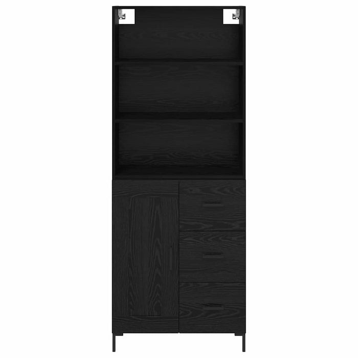 Bufet Pe perete cu sertar 2 pcs Stejar Negru Lemn compozit - WALTI WALTI