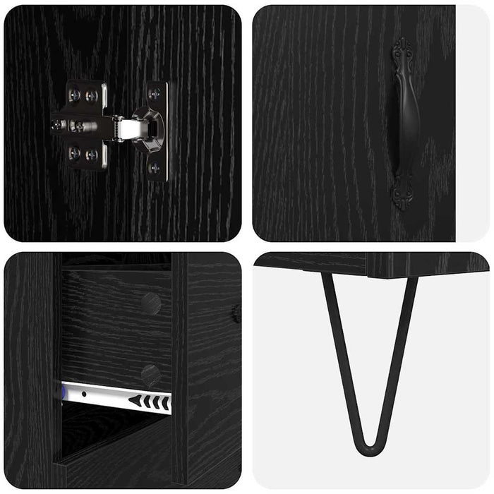 Bufet cu sertar Stejar Negru 69,5 x 34 x 180 cm Lemn compozit - WALTI WALTI
