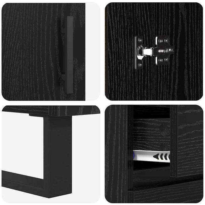 Bufet cu sertar 2 pcs Stejar Negru Lemn compozit - WALTI WALTI