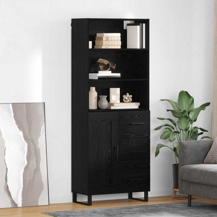 Bufet cu sertar 2 pcs Stejar Negru Lemn compozit - WALTI WALTI