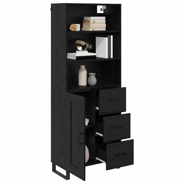 Bufet cu sertar 2 pcs Stejar Negru Lemn compozit - WALTI WALTI