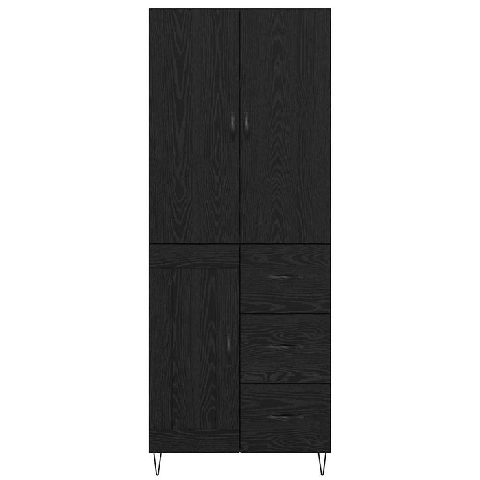 Bufet Pe perete cu sertar 2 pcs Stejar Negru Lemn compozit - WALTI WALTI