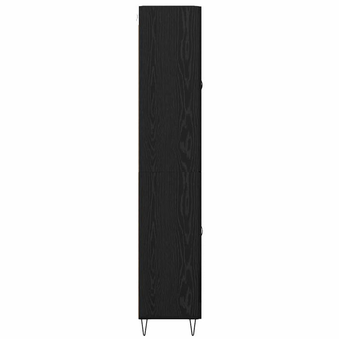 Bufet Pe perete cu sertar 2 pcs Stejar Negru Lemn compozit - WALTI WALTI