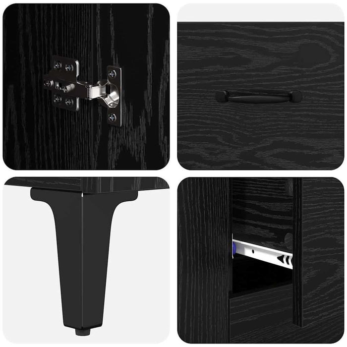 Bufet Pe perete Stejar Negru 69,5 x 34 x 180 cm Lemn compozit - WALTI WALTI