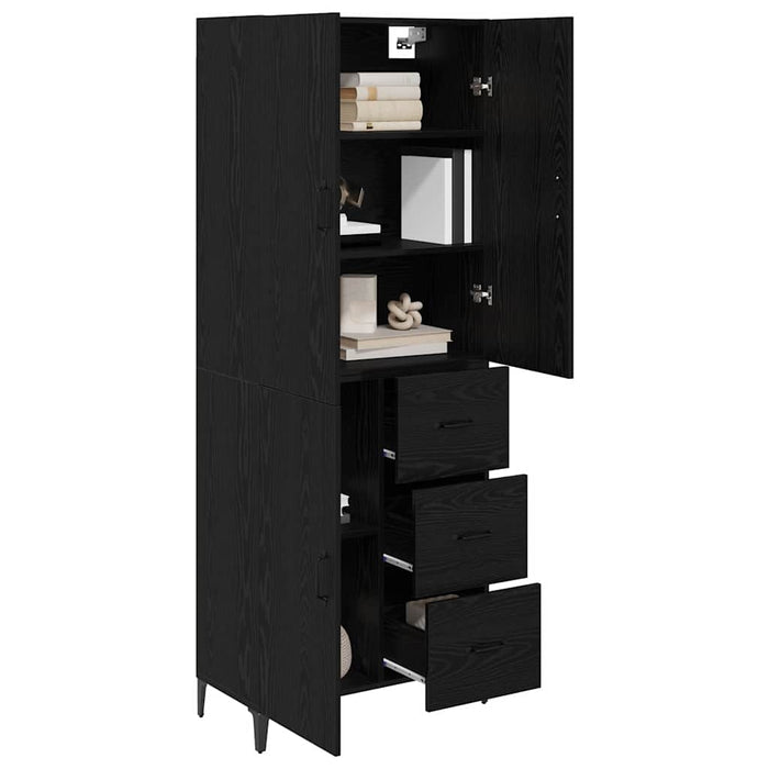 Bufet Pe perete Stejar Negru 69,5 x 34 x 180 cm Lemn compozit - WALTI WALTI