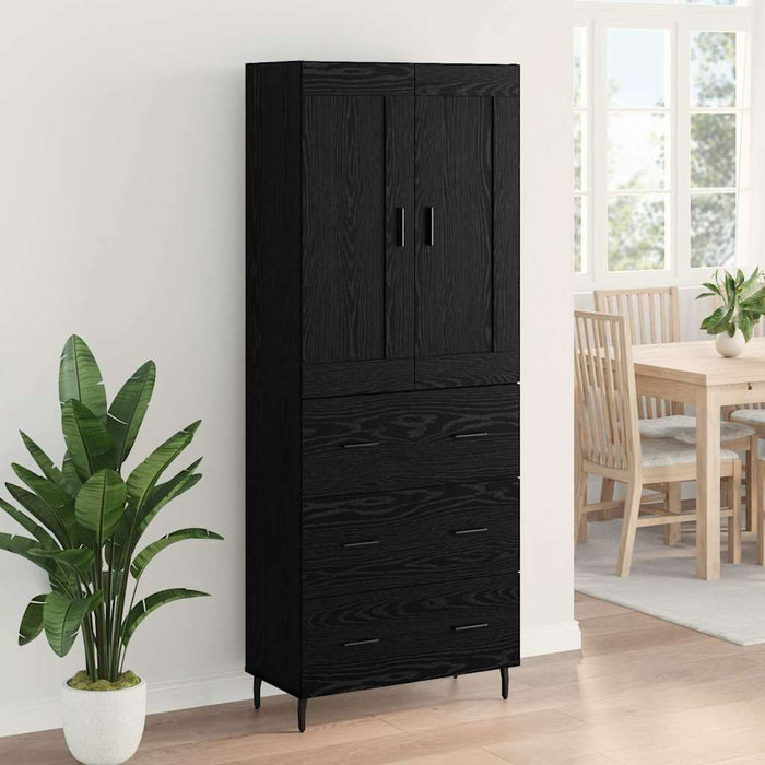 Bufet 2 pcs Stejar Negru 69,5 x 34 x 180 cm Lemn compozit - WALTI WALTI