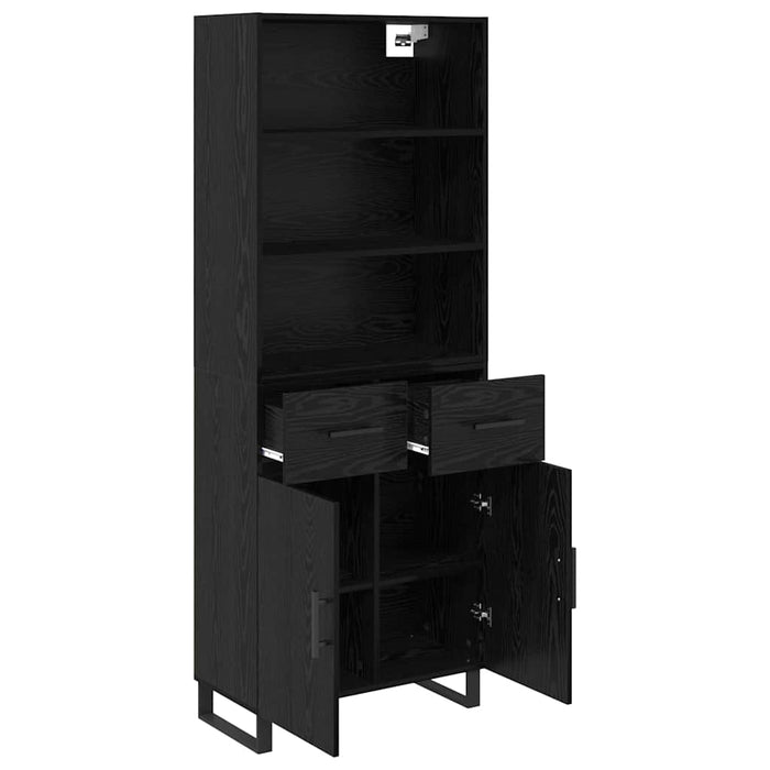 Bufet cu sertar 2 pcs Stejar Negru Lemn compozit - WALTI WALTI