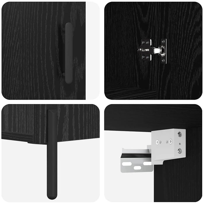 Bufet 2 pcs Stejar Negru 69,5 x 34 x 180 cm Lemn compozit - WALTI WALTI