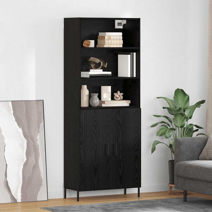 Bufet 2 pcs Stejar Negru 69,5 x 34 x 180 cm Lemn compozit - WALTI WALTI